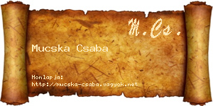 Mucska Csaba névjegykártya
