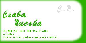 csaba mucska business card